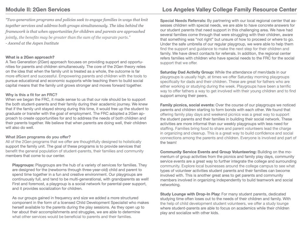 Los Angeles Valley College 2Gen Toolkit: Module 2 2Gen Services