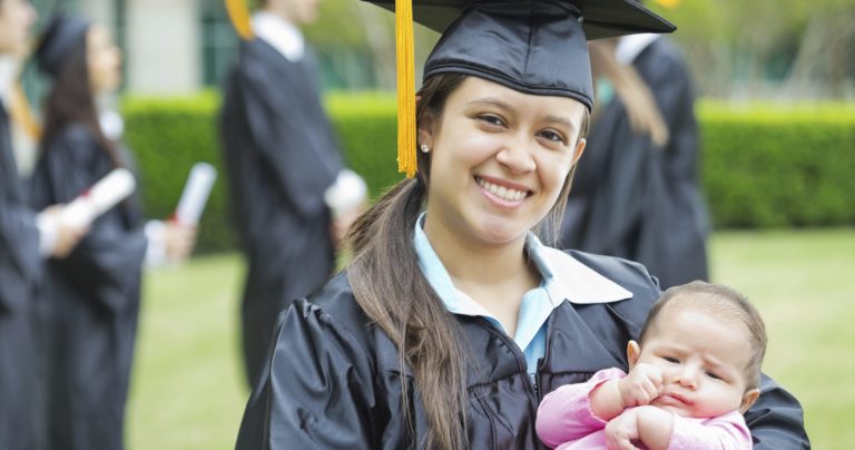 Student parent with child