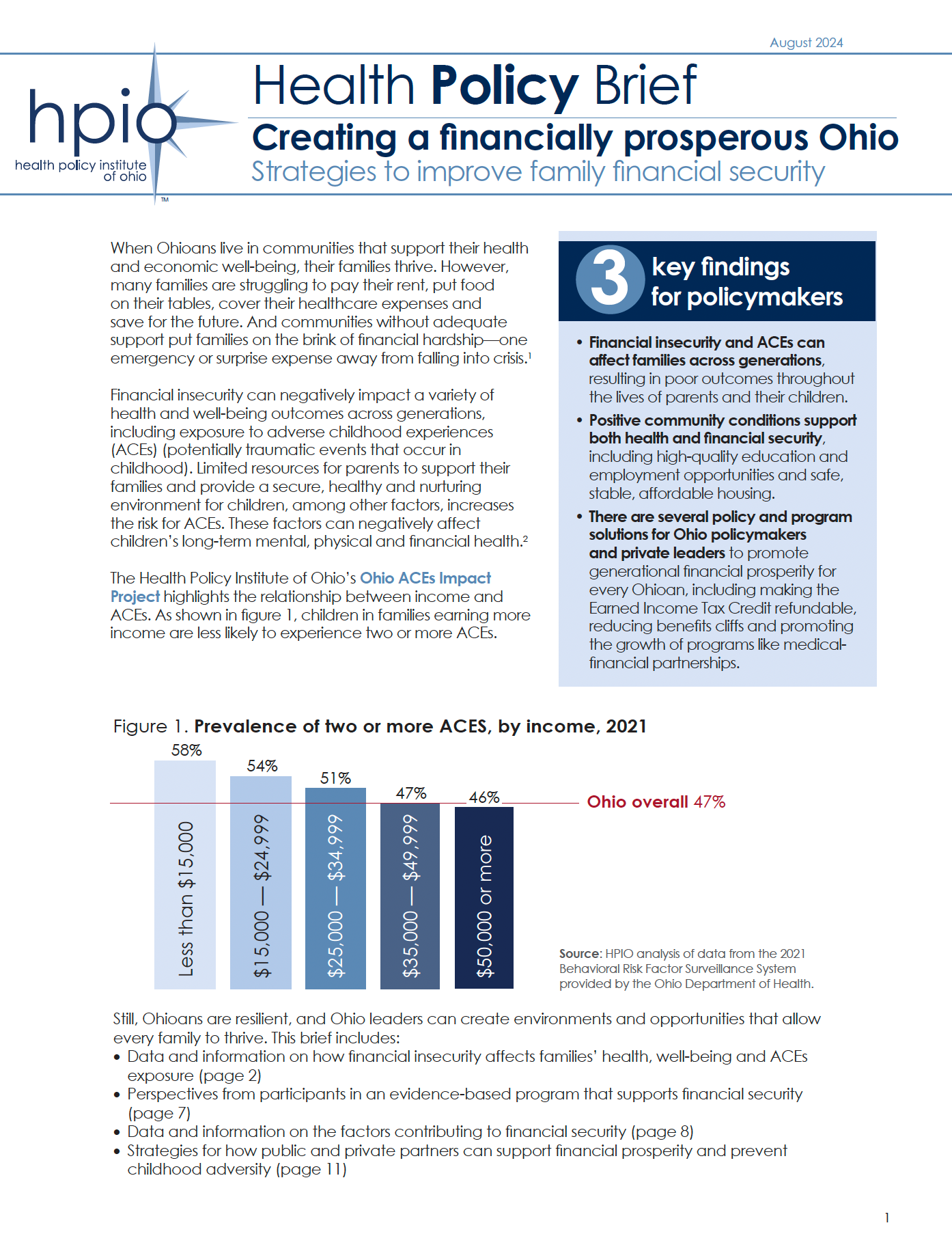 Creating Financial Prosperity for Ohio Families: Health Policy Brief