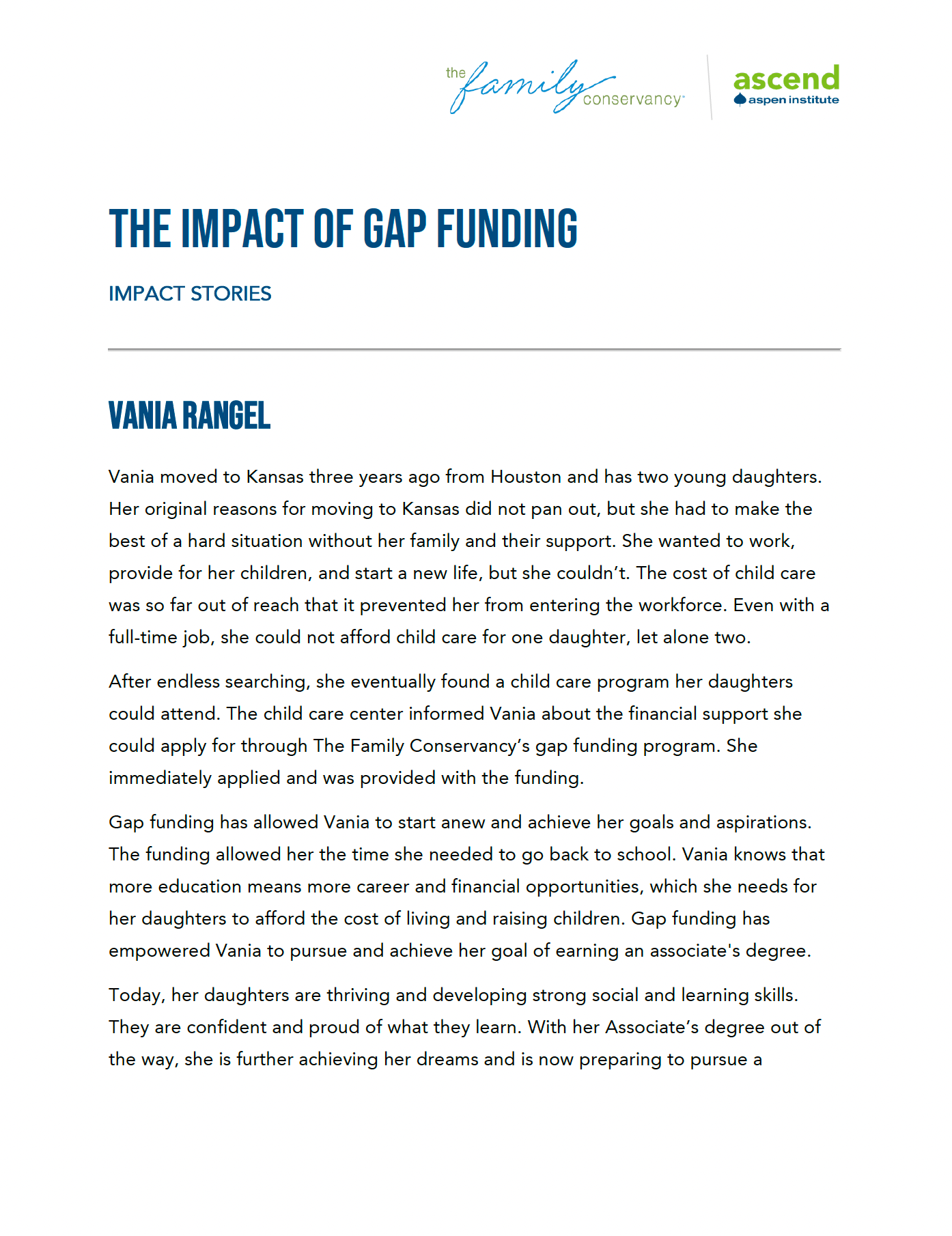 Gap Funding: Impact Stories